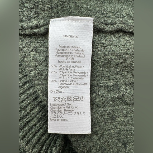 Madewell Cable Knit V-Neck Sweater Vest M Dark Forest Green - Picture 11 of 15